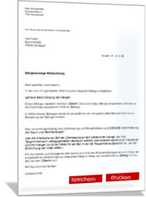 Mietminderung Musterbrief